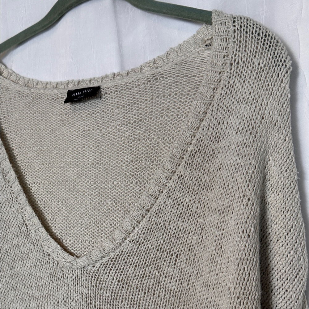 3/$20 💥 Blank Paige Oversized Relaxed Fit Sweater Distressed Cream Frayed Knit‎ - Picture 6 of 15